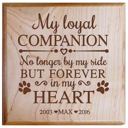 My Loyal Companion Small Maple Wood Pet Urn (Front)