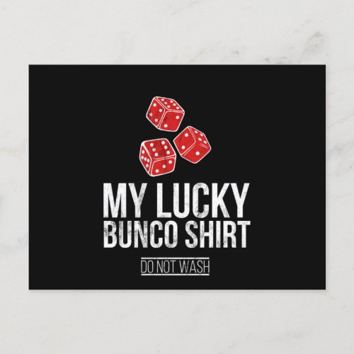 My Lucky Bunco Funny Bunco Do Not Wash Tee Postcard