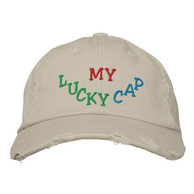 "My Lucky Cap" Embroidered Baseball Cap (Front)
