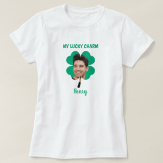 My Lucky Charm Custom Name St. Patrick's Day Photo T-Shirt