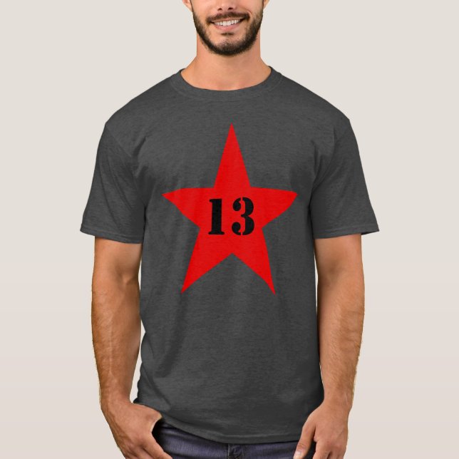 My Lucky Number Star - Number 13 (red) T-Shirt (Front)