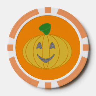 My Lucky Orange Pumpkin Poker Chips