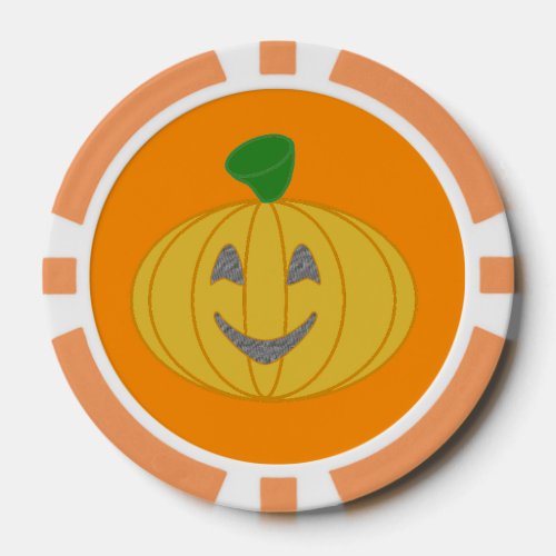 My Lucky Orange Pumpkin  Poker Chips