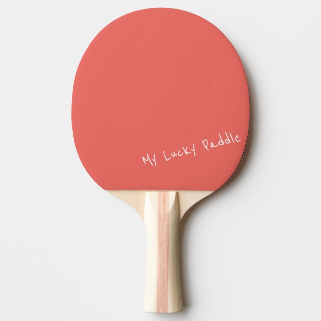 My Lucky Peach / Coral Color Ping Pong Paddle (Front)