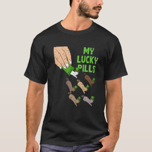 My Lucky Pills Cat St Patricks Day Irish Kitten Ki T-Shirt