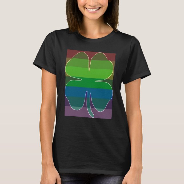 My Lucky Rainbow Shamrock St Patrick Day T-Shirt (Front)