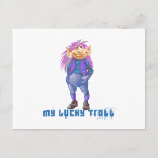 my lucky troll postcard