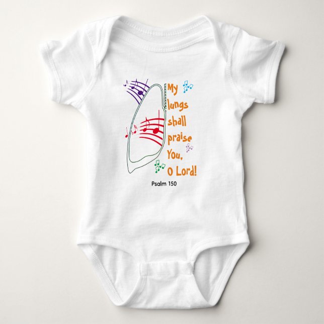 MY LUNGS SHALL PRAISE YOU Christian Baby Bodysuit (Front)