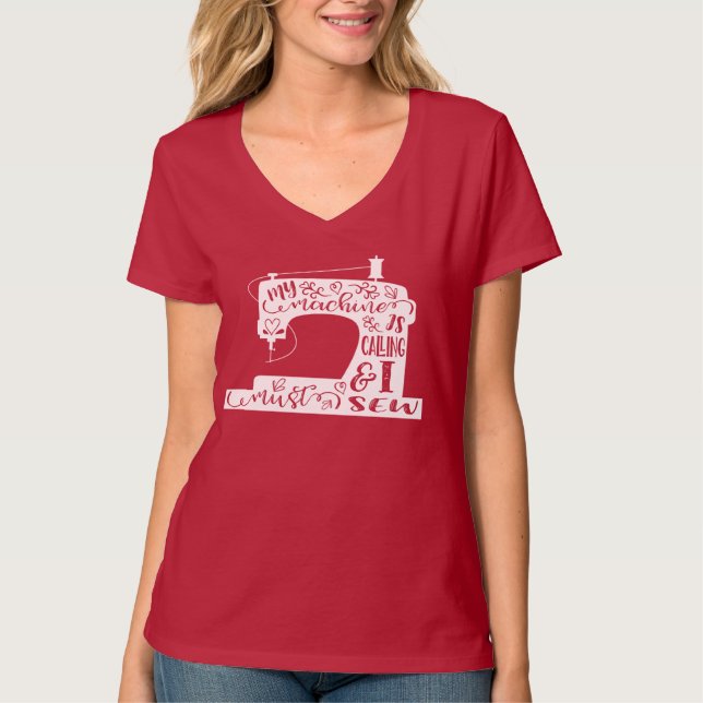 My Machine is Calling V neck T-Shirt (Front)
