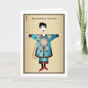My Mah Jongg Coat 04: Customizable Greeting Card