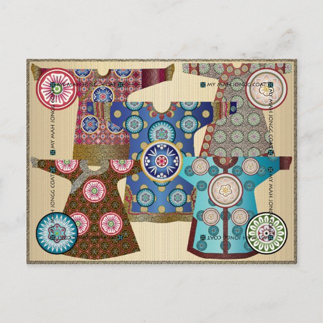My Mah Jongg Coat 05: Customizable Postcard (Front)
