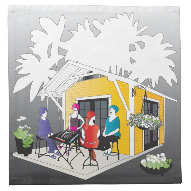 My Mah Jongg Cottage Cloth Napkin (Front)