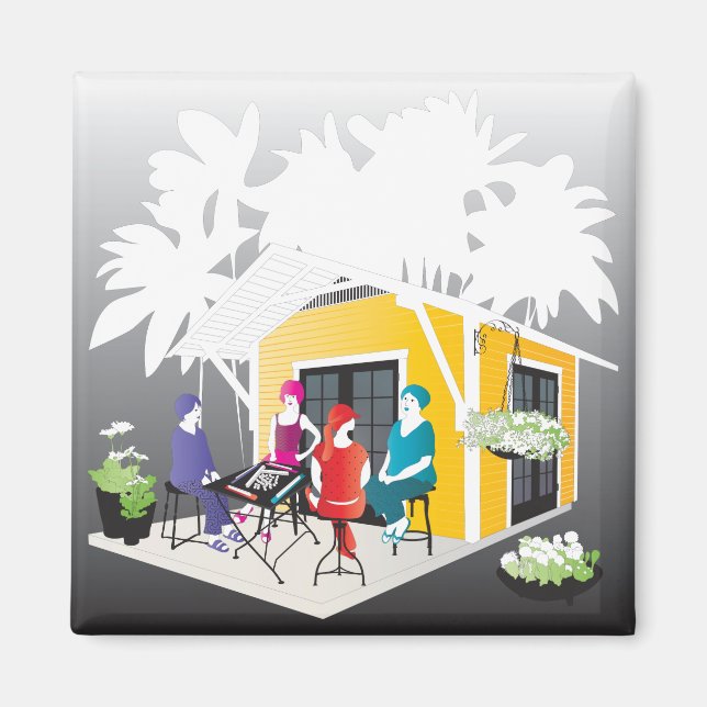 My Mah Jongg Cottage Magnet (Front)