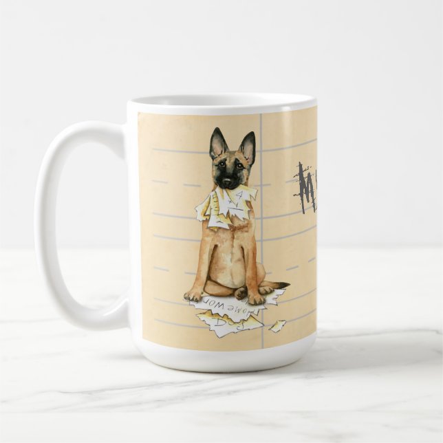 My Malinois Ate My Homework Coffee Mug (Left)