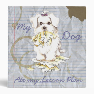 My Maltese Ate My Lesson Plan 3 Ring Binder