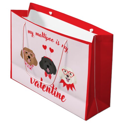 My Maltipoo Is My Valentine Large Gift Bag