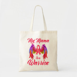 My Mama Is A Warrior Breast Cancer Awareness Wings Tote Bag