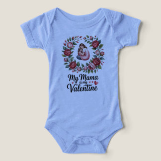 My Mama Is My Valentine Floral Wreath Illustration Infant T-shirt