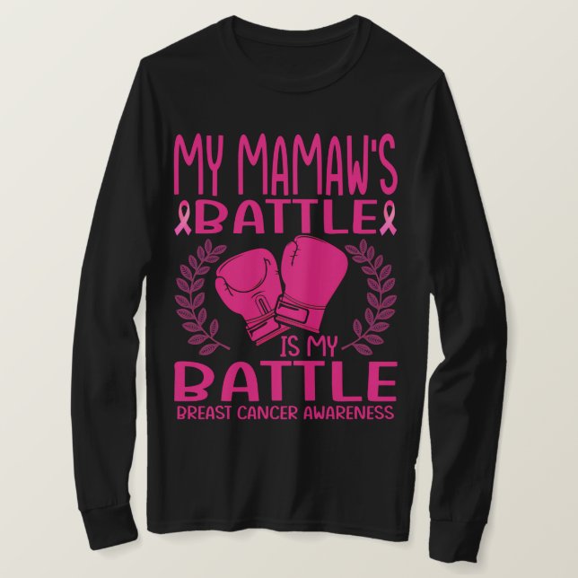 My MAMAW battle is my battle breast cancer awarene T-Shirt (Design Front)