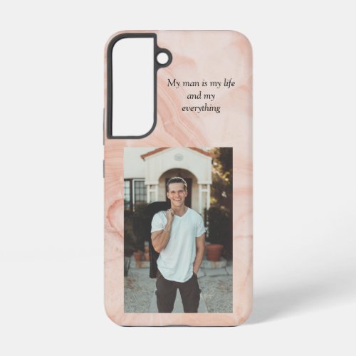 My Man photo on pink marble backgroud  Samsung Gal Samsung Galaxy S22 Case