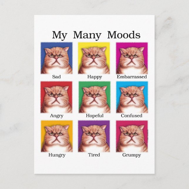 My Many Moods Postcard (Front)