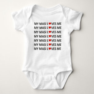 MY MASI LOVES ME RED HEART BABY BODYSUIT