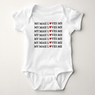 MY MASI LOVES ME RED HEART BABY BODYSUIT