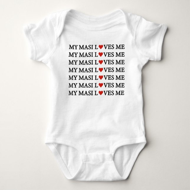 MY MASI LOVES ME RED HEART BABY BODYSUIT (Front)