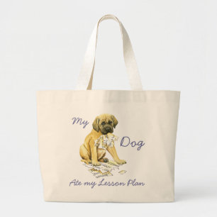 My Mastiff Ate my Lesson Plan Large Tote Bag