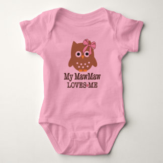 My Mawmaw Loves Me Granddaughter Owl Baby Bodysuit