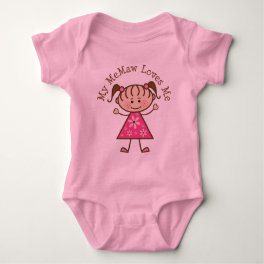 My Memaw Loves Me Stick Figure Baby Bodysuit