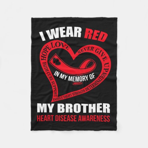 My Memory Of My Brother Heart Disease Awareness  Fleece Blanket