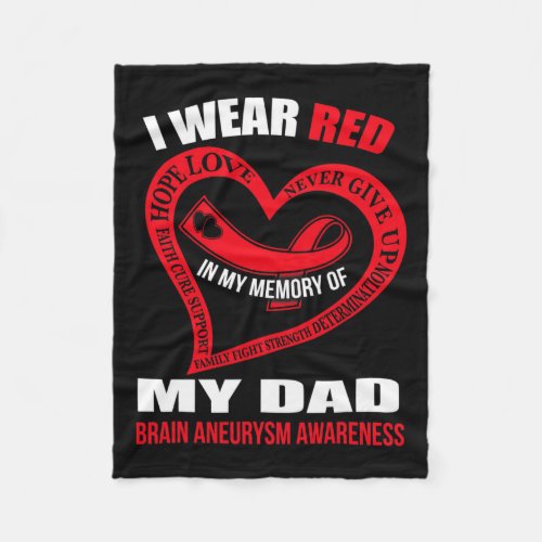 My Memory Of My Dad Brain Aneurysm Awareness  Fleece Blanket