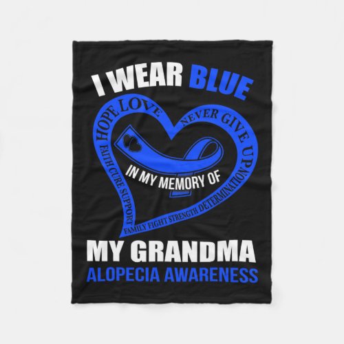 My Memory Of My Grandma Alopecia Awareness  Fleece Blanket