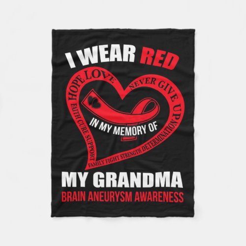 My Memory Of My Grandma Brain Aneurysm Awareness  Fleece Blanket