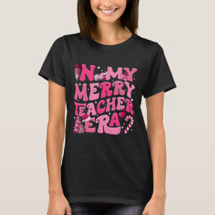 My Merry Teacher Era Retro Groovy Teacher Christma T-Shirt
