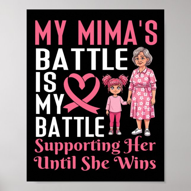 My Mima's Ttle Is My Ttle Breast Cancer Supporting Poster (Front)