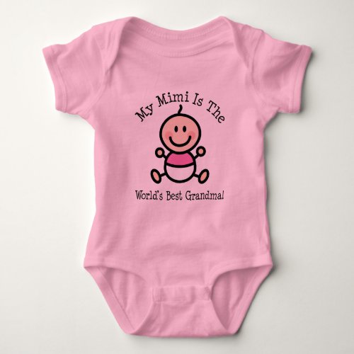 My Mimi is The Worlds Best Grandma Baby Bodysuit