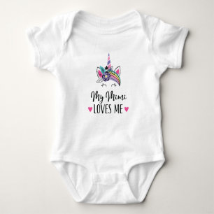 My Mimi Loves Me Granddaughter Unicorn Baby Bodysuit