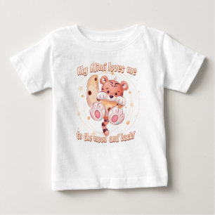 My Mimi Loves Me to the Moon and Back Tiger Baby T-Shirt