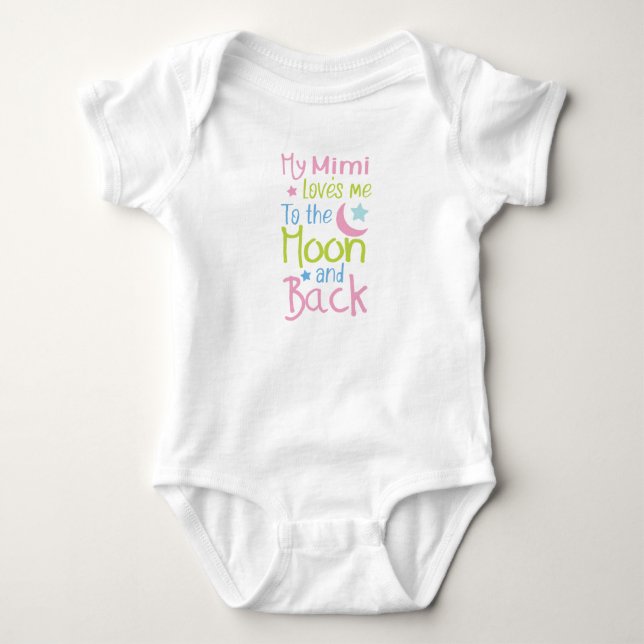 My Mimi Loves Me To The Moon & Back Baby Bodysuit (Front)