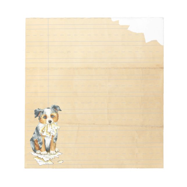 My Mini American Shepherd Ate My Homework Notepad (Front)