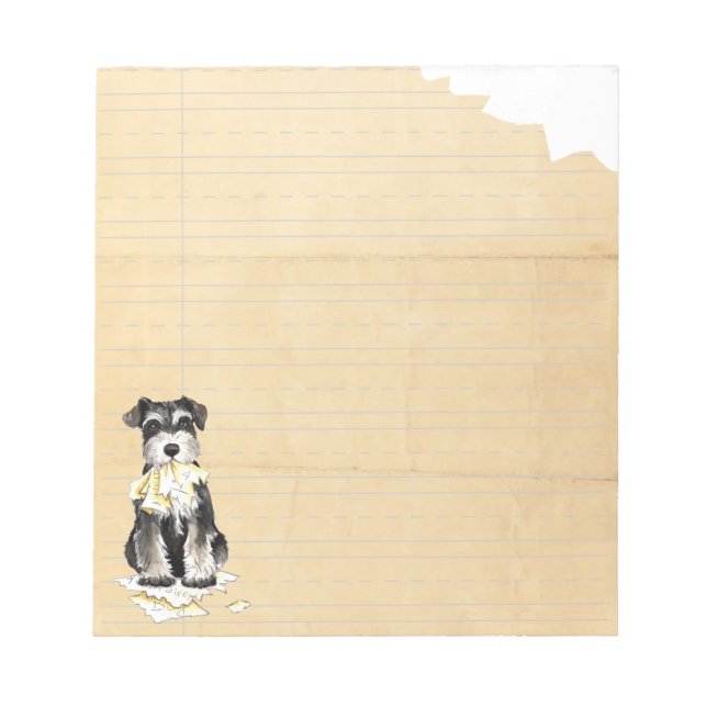 My Miniature Schnauzer Ate My Homework Notepad (Front)