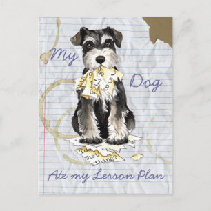 My Miniature Schnauzer Ate My Lesson Plan Postcard