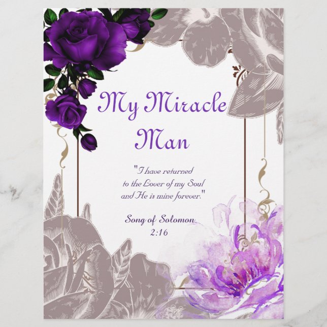 My Miracle Man Poem Personalized Paper (Front)