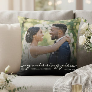 My Missing Piece Photo Jigsaw Puzzle Wedding Throw Pillow