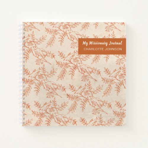My Missionary Journal Pretty Birds Leaves Diary