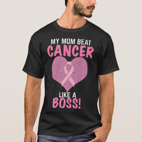 My Mom Beat Breast Cancer  Survivor Awareness Prem T_Shirt