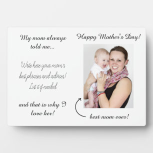 My Mom Best Advices - Mother's Day Photo Plaque