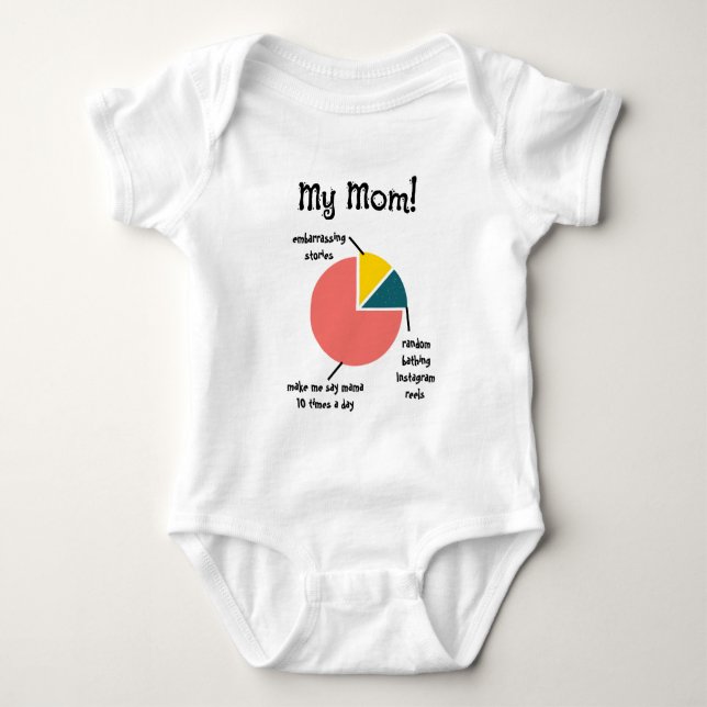My Mom Funny Traits, Simple Custom Fun Mom Habits Baby Bodysuit (Front)